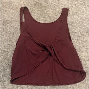 Lululemon Maroon Twist-back Tank Top in Size Small